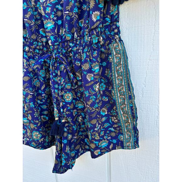 Raga Anthropologie Floral Romper, Flared Sleeves, Off The‎ Shoulder, Sz XS - Picture 4 of 7